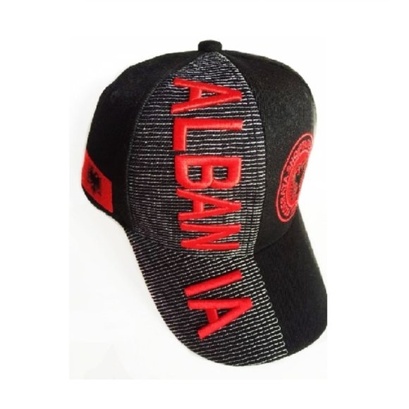 Albania Embroidered Baseball Cap With Adjustable Backstrap & Country Flag - Picture 1 of 4